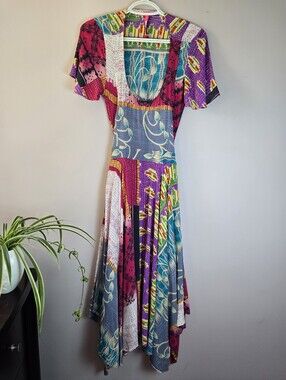 Tracy Reese Vibrant Multicolor Patchwork Asymmetrical Dress